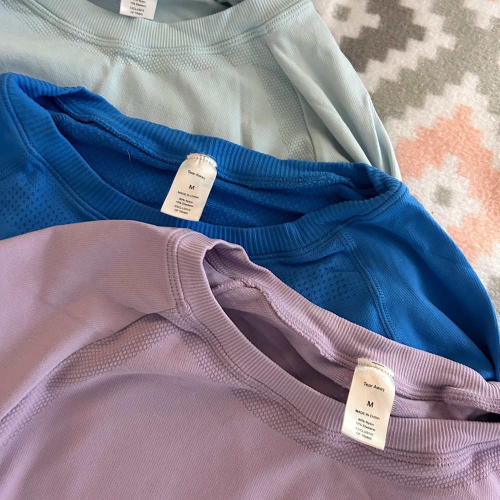 Women's Long Sleeve Tees - Blue, Purple, and Light Blue